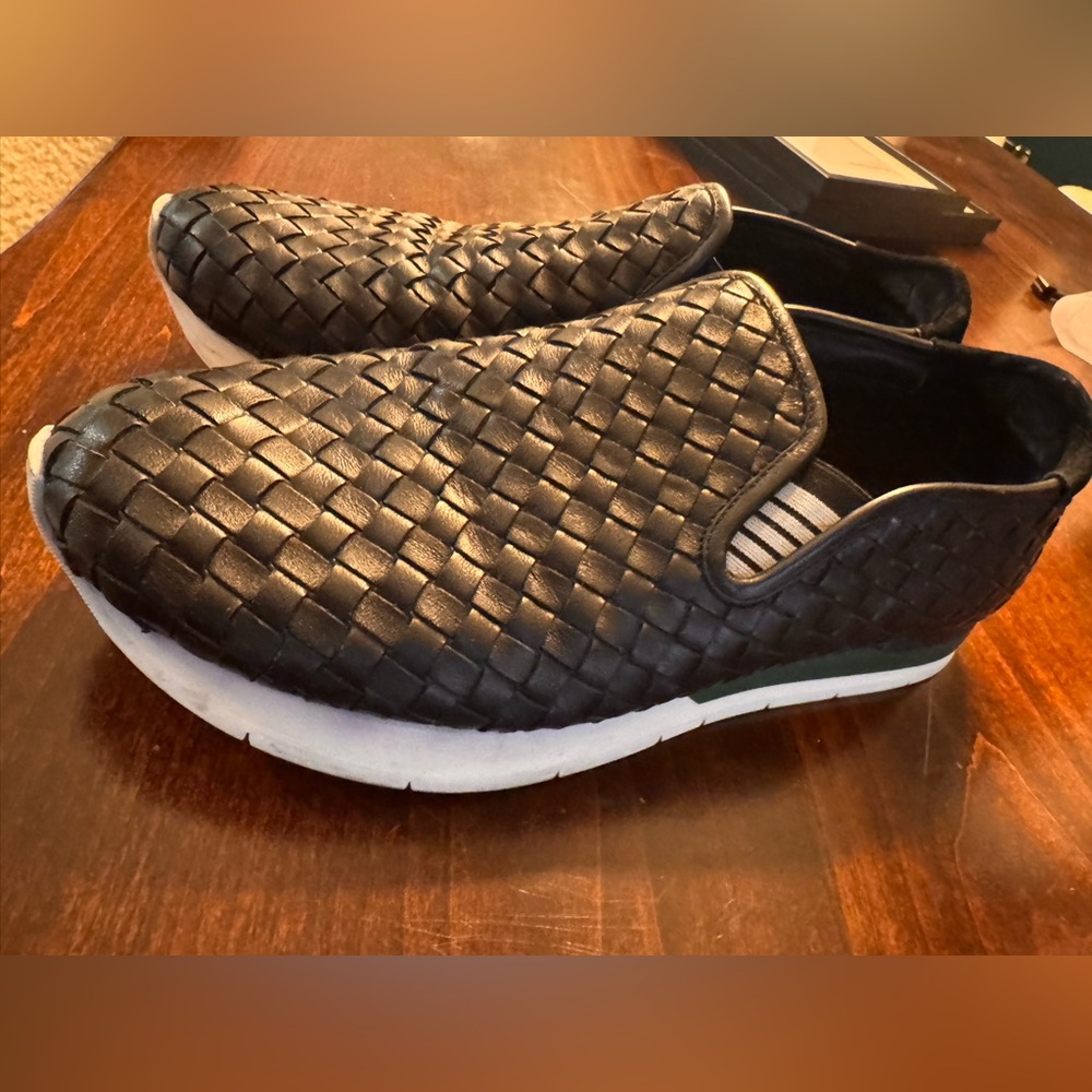 Bottega Veneta Black Woven Men's Loafers